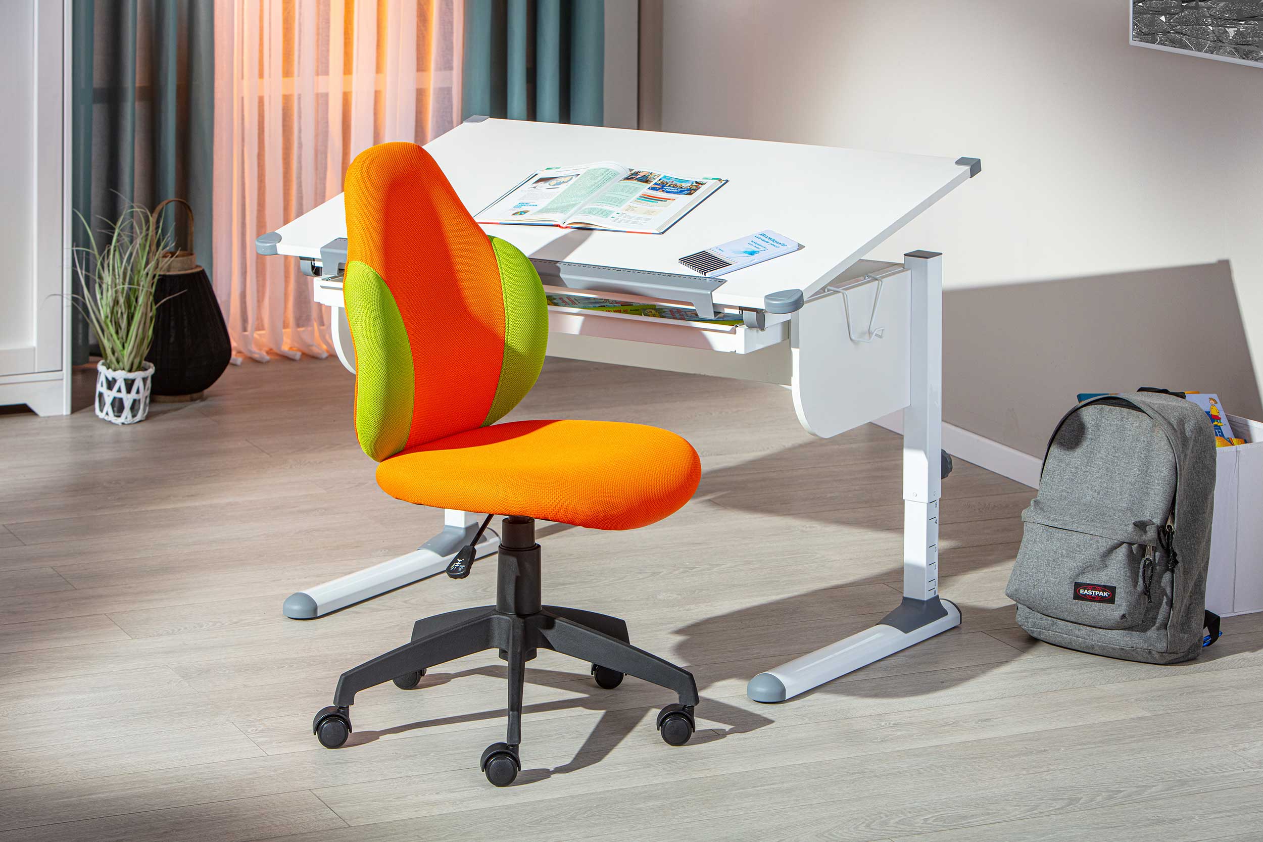 Chaise de bureau - orange/ vert - Image 4