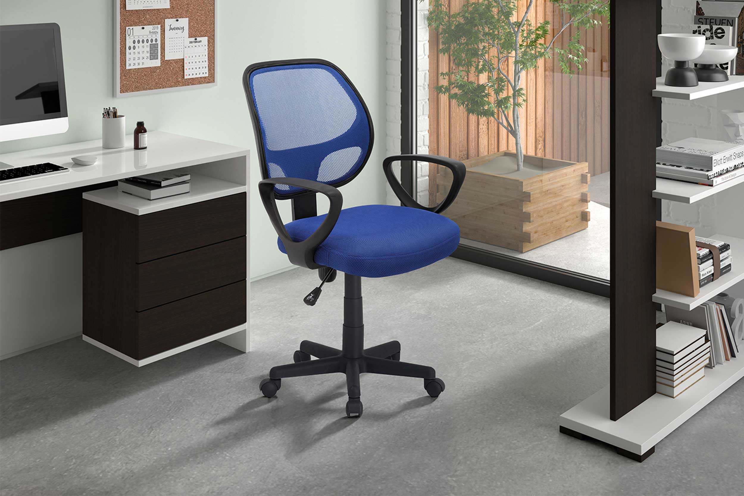 Chaise de bureau Pipa - bleu - Image 6