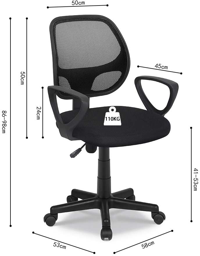 Chaise de bureau Pipa - noir - Image 3