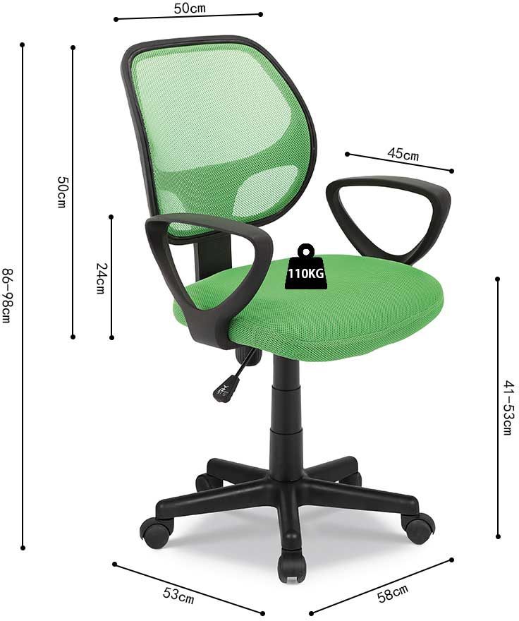 Chaise de bureau Pipa - vert - Image 3