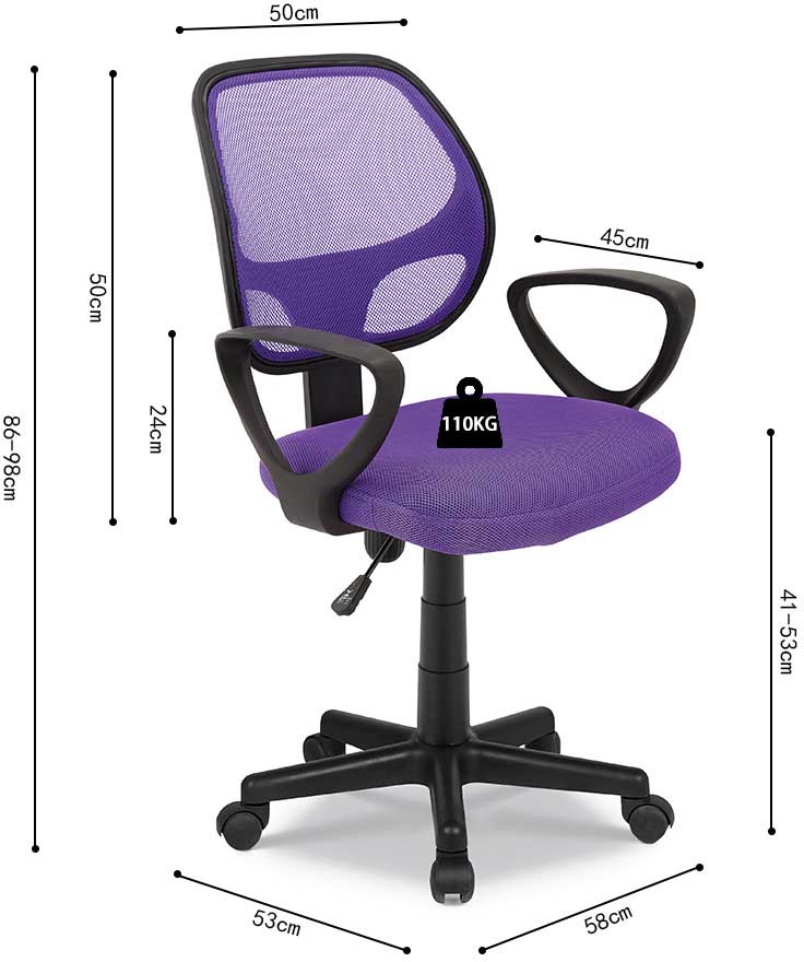 Chaise de bureau Pipa - violet - Image 3