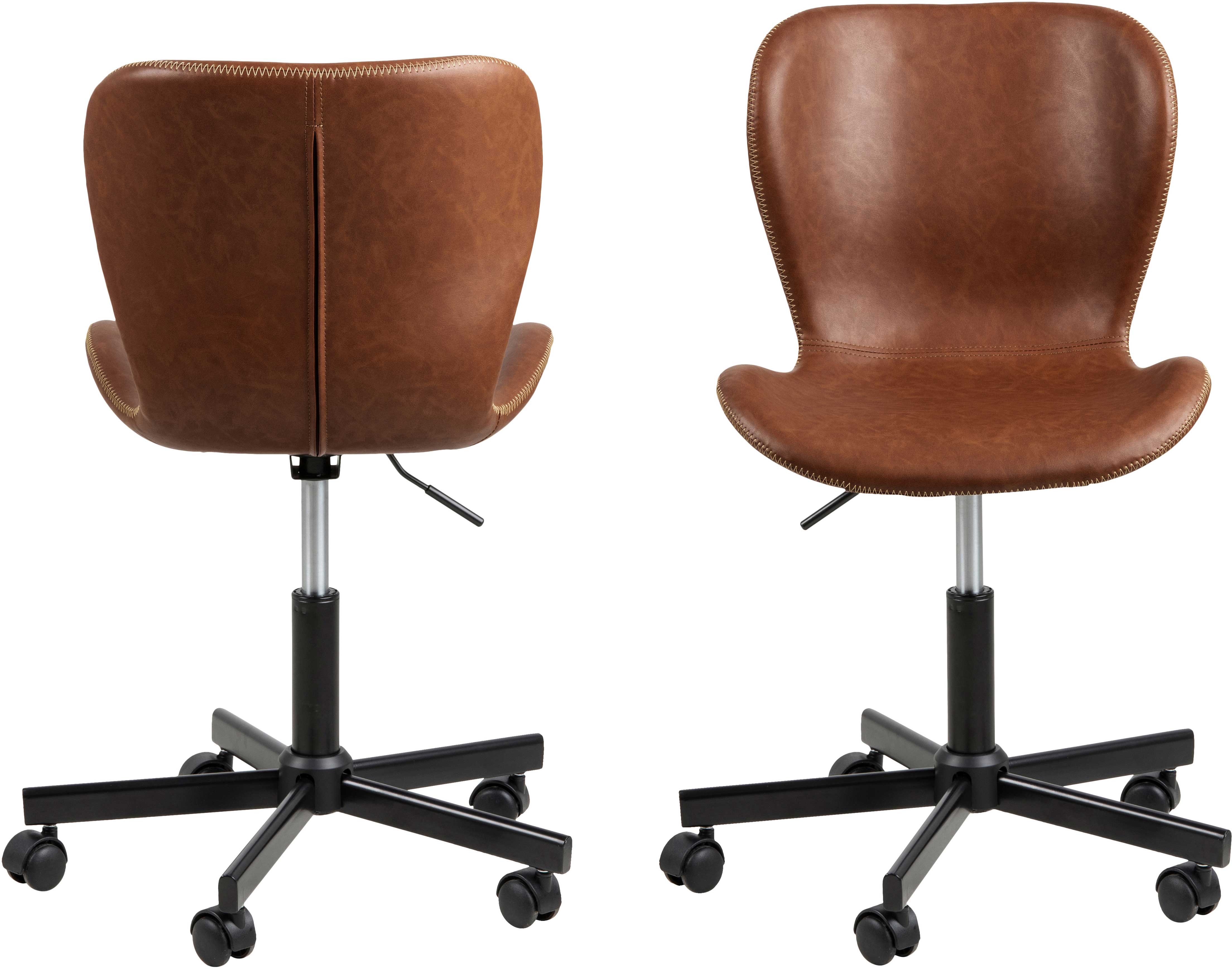 Chaise de bureau Tilda - cognac/noir - Image 3