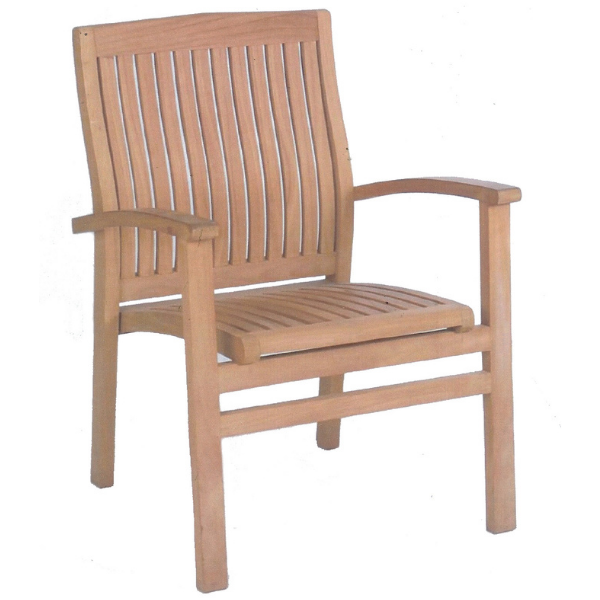 Chaise de jardin Elizabeth empilable - bois teck