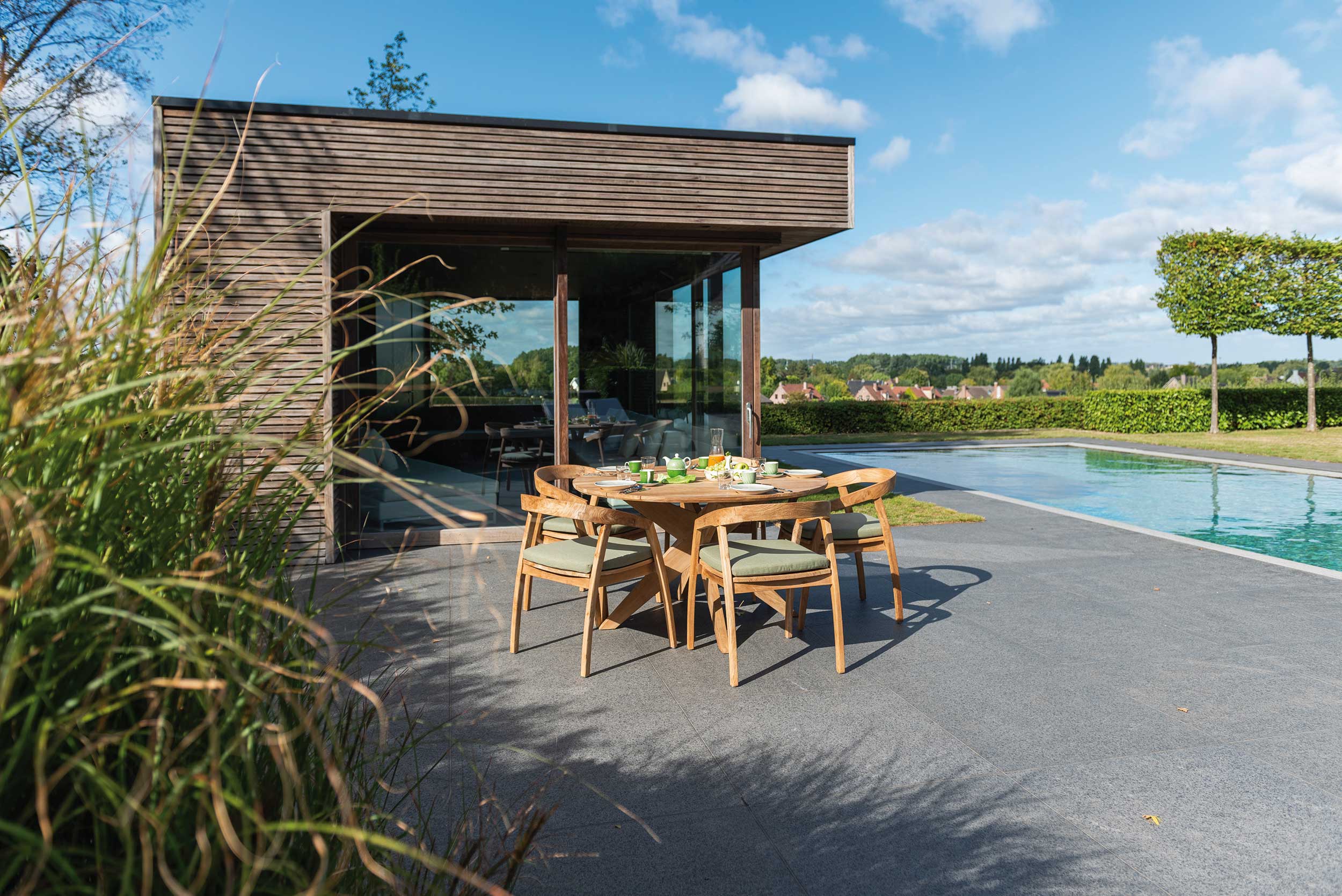 Chaise de jardin Makassar | Coussin d'assise inclus | Bois de teck - Image 6