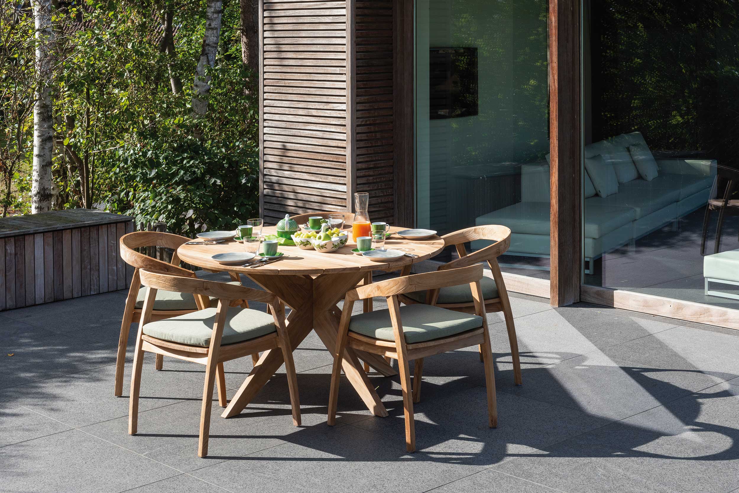 Chaise de jardin Makassar | Coussin d'assise inclus | Bois de teck - Image 7