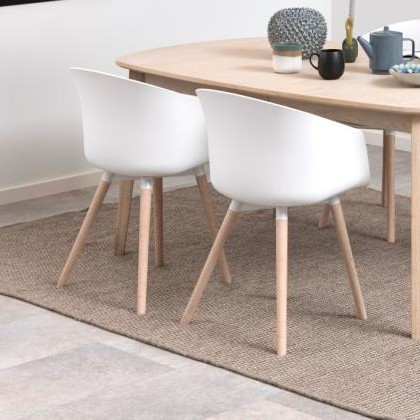 Chaise de salle à manger Anouck - blanc/chêne - Image 1