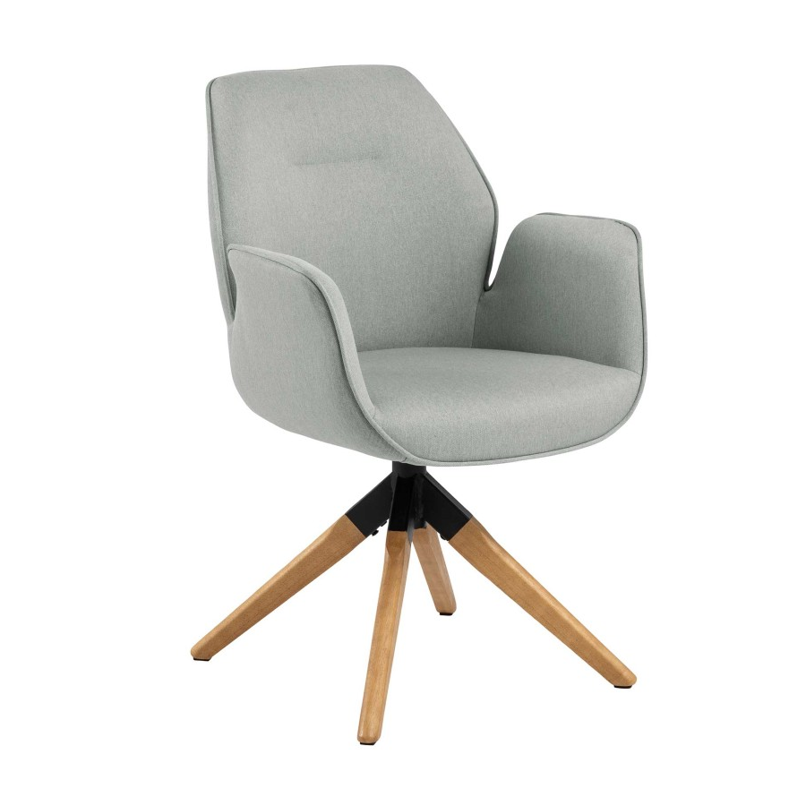 Chaise de salle à manger Aubin - pivotant - gris clair/brun