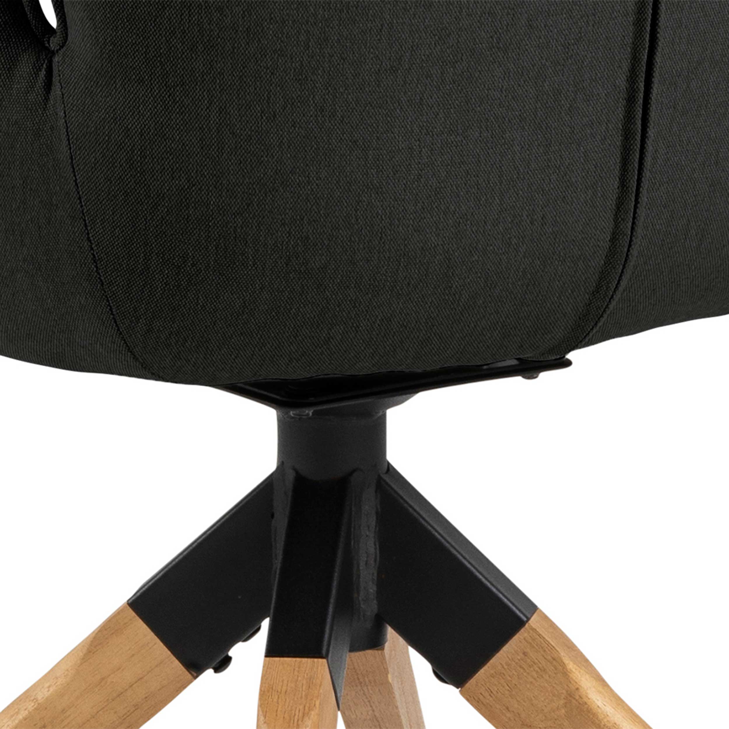 Chaise de salle à manger Aubin - pivotant - gris foncé/brun - Image 2