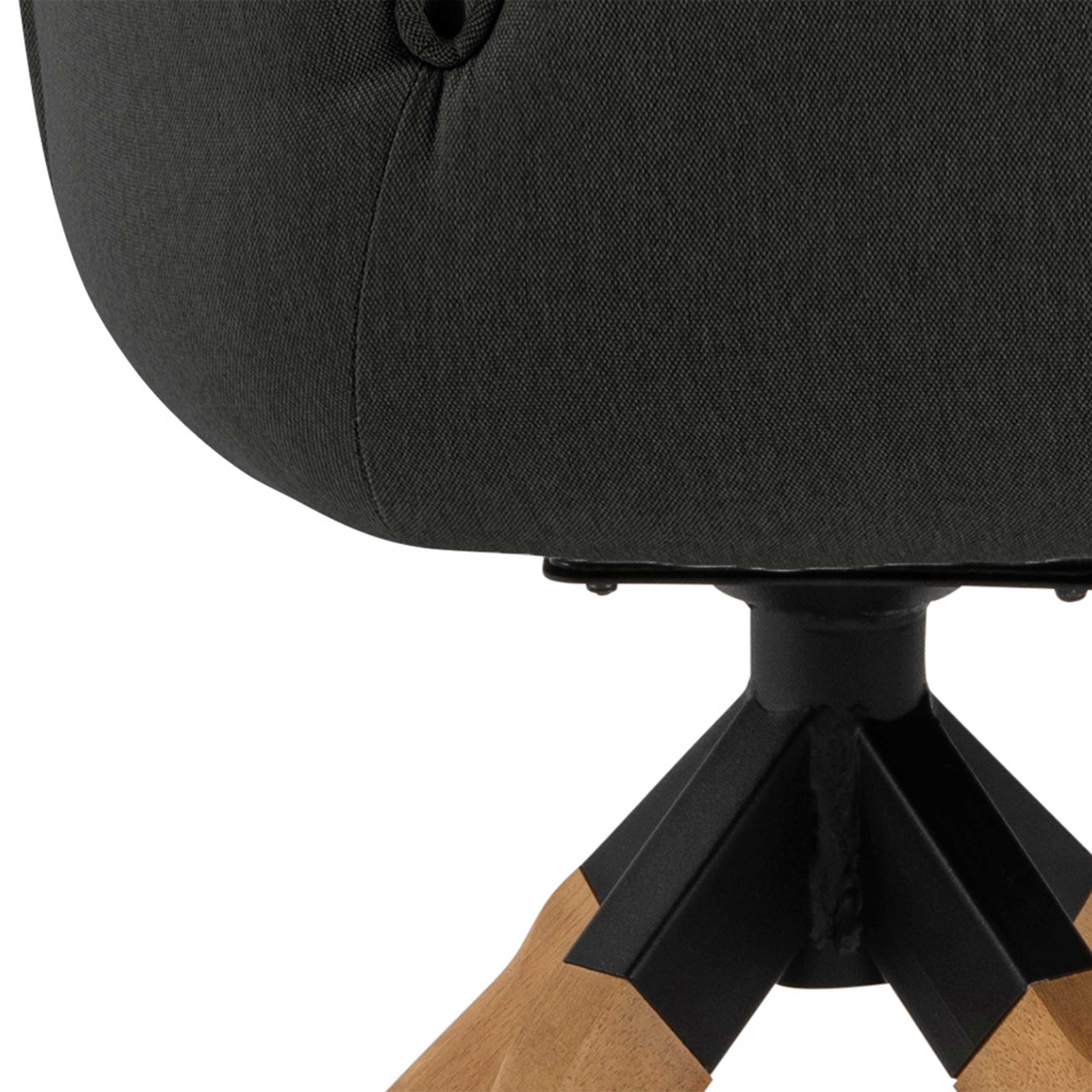 Chaise de salle à manger Aubin - pivotant - gris foncé/brun - Image 5