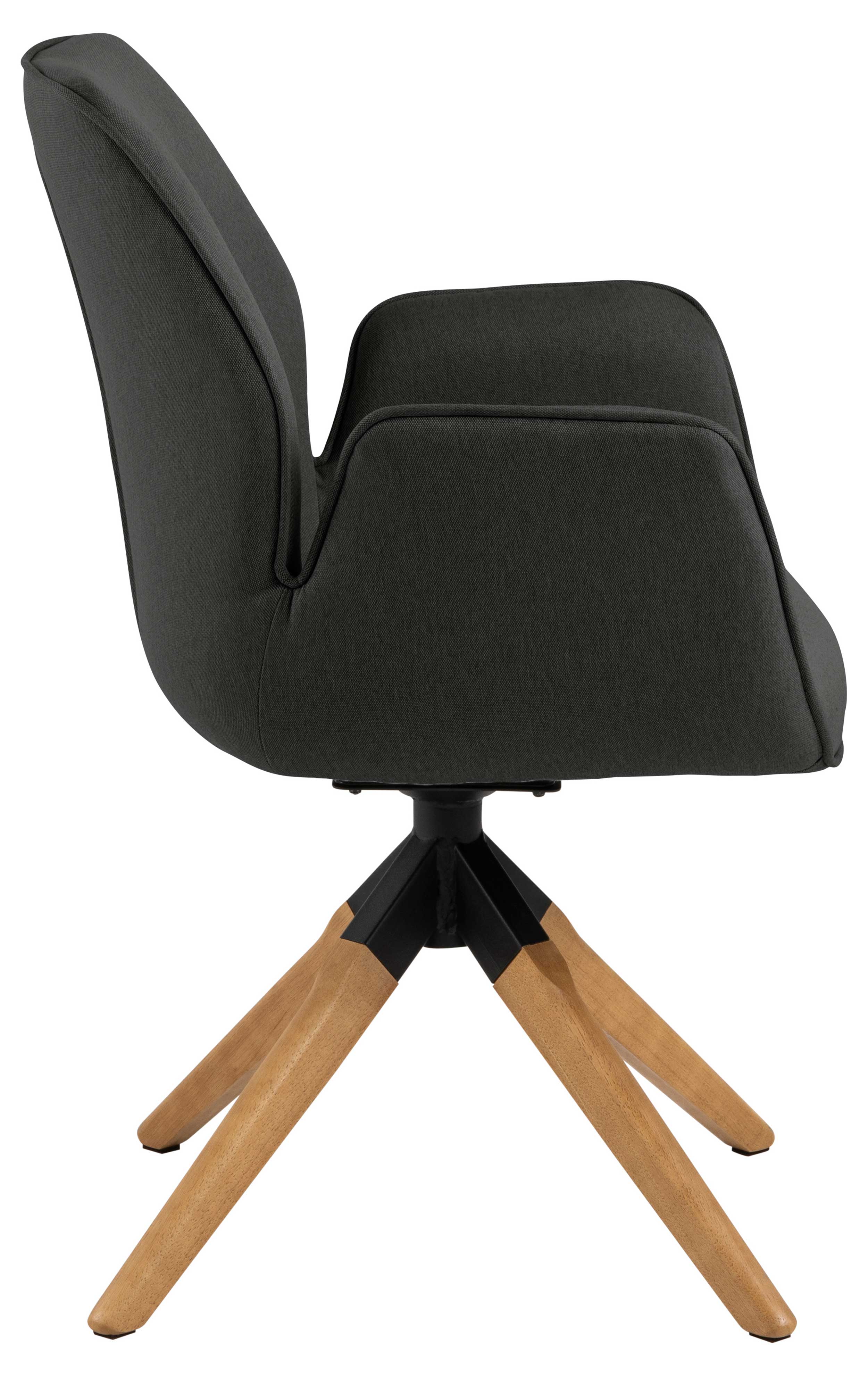 Chaise de salle à manger Aubin - pivotant - gris foncé/brun - Image 7