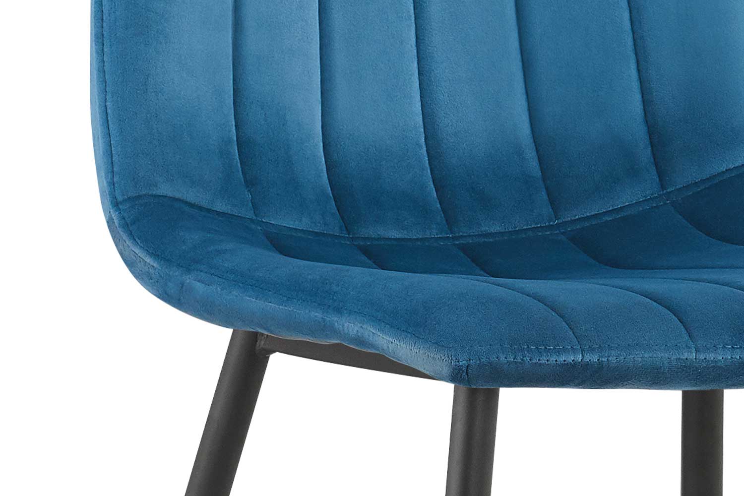 Chaise de salle à manger en velours Willie - bleu/noir - Image 4