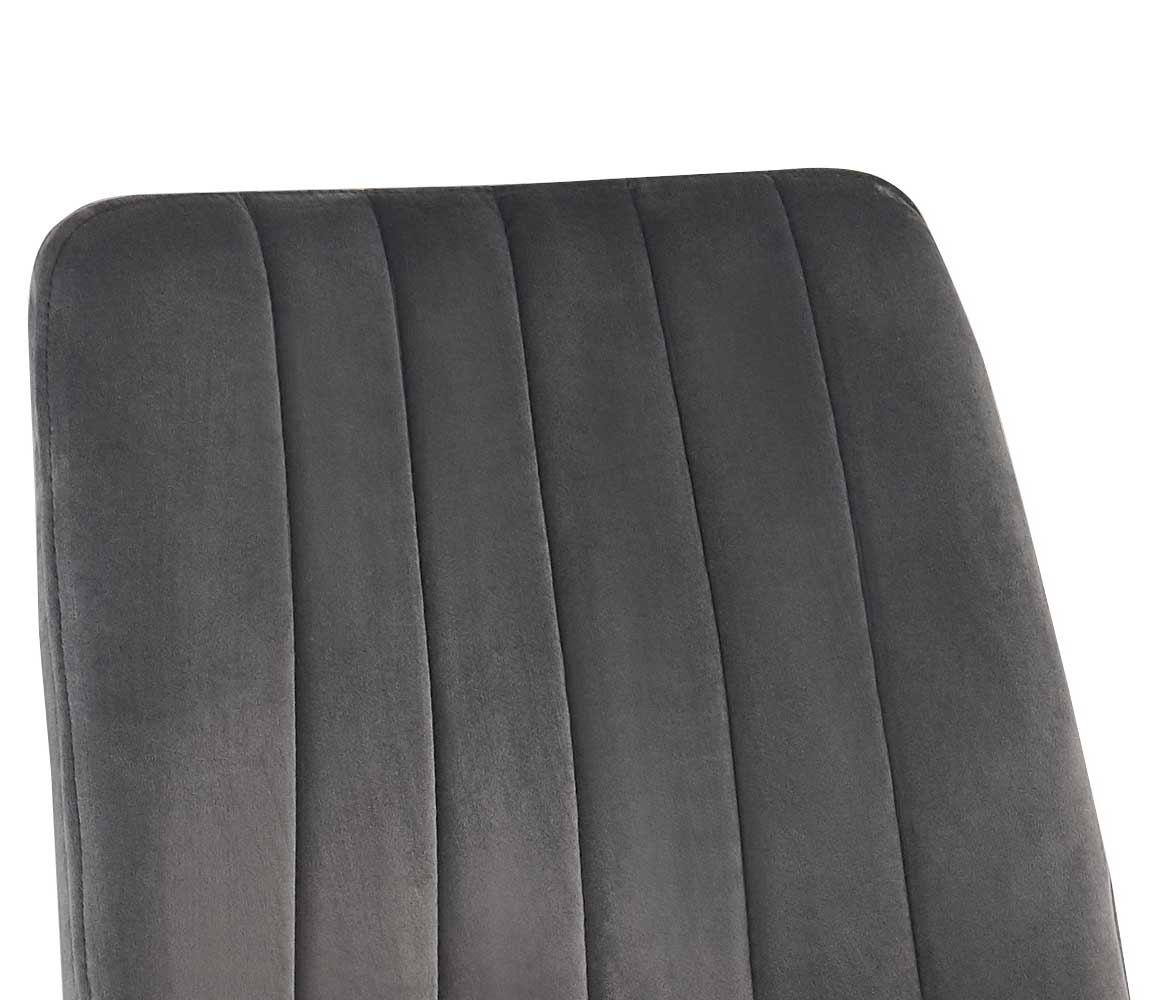 Chaise de salle à manger en velours Willie - gris/noir - Image 3