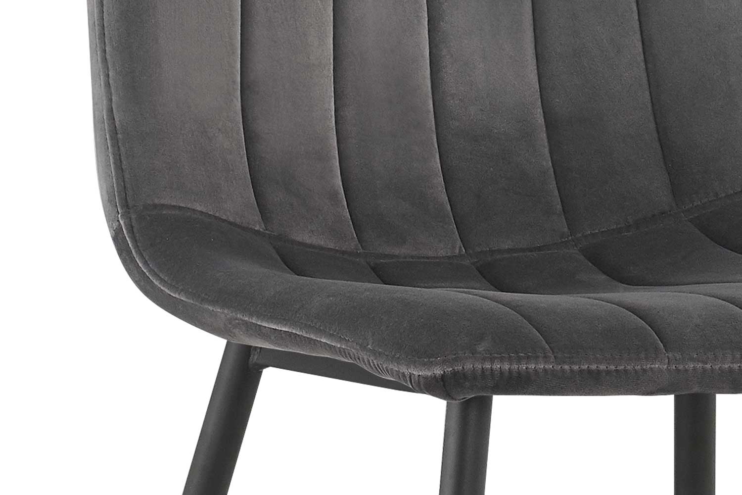 Chaise de salle à manger en velours Willie - gris/noir - Image 4