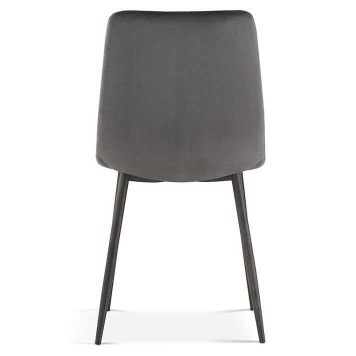 Chaise de salle à manger en velours Willie - gris/noir - Image 5