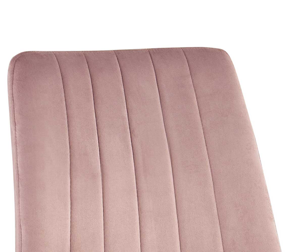 Chaise de salle à manger en velours Willie - rose/noir - Image 3