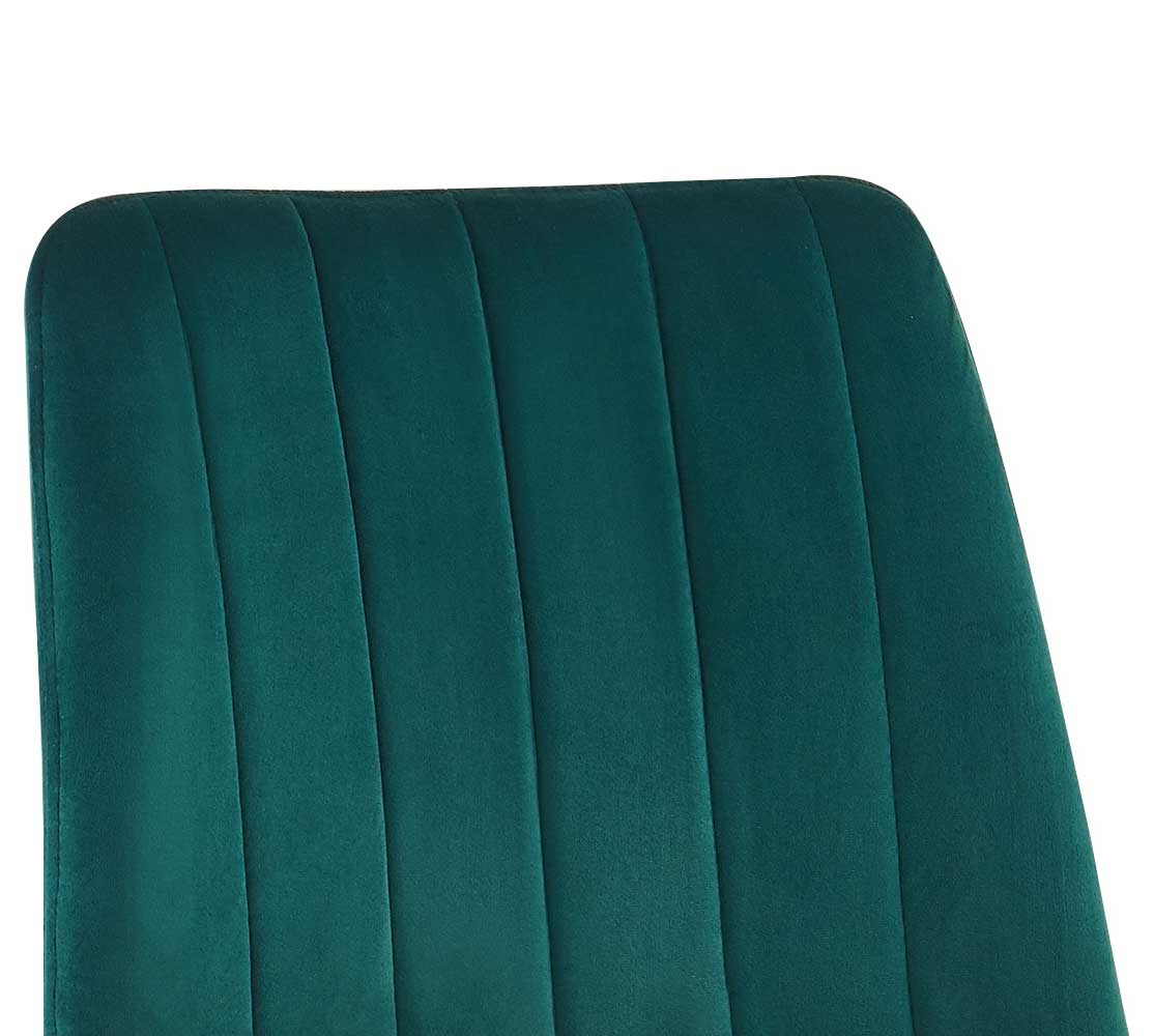 Chaise de salle à manger en velours Willie - vert/noir - Image 3