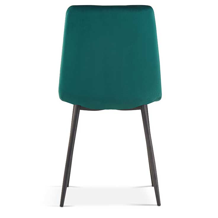 Chaise de salle à manger en velours Willie - vert/noir - Image 5
