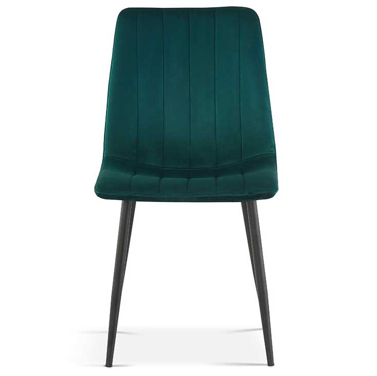 Chaise de salle à manger en velours Willie - vert/noir - Image 7