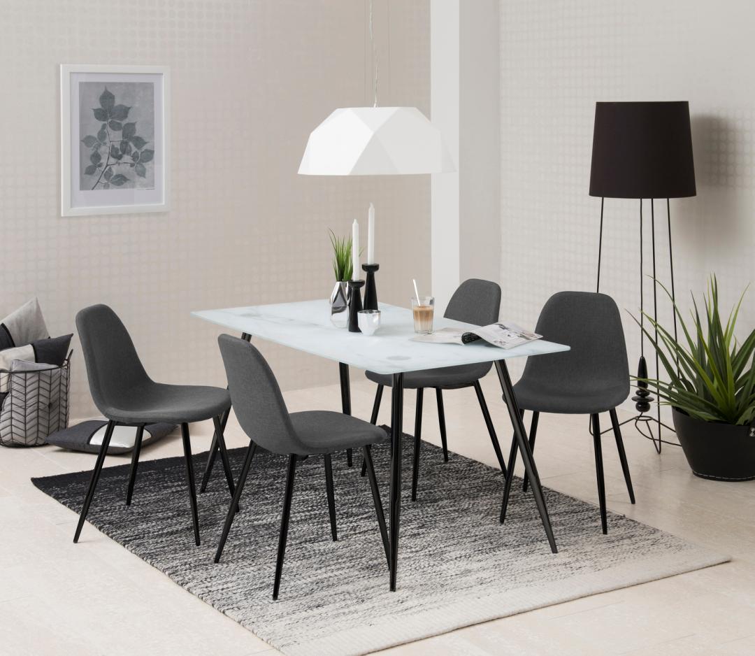 Chaise de salle à manger - gris foncé/noir - Image 2