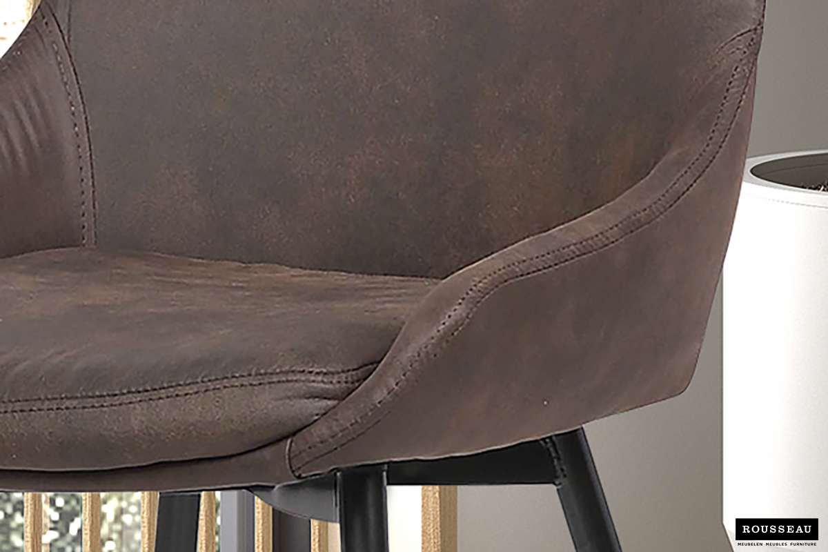 Chaise de salle à manger Mirano-brun - Image 5