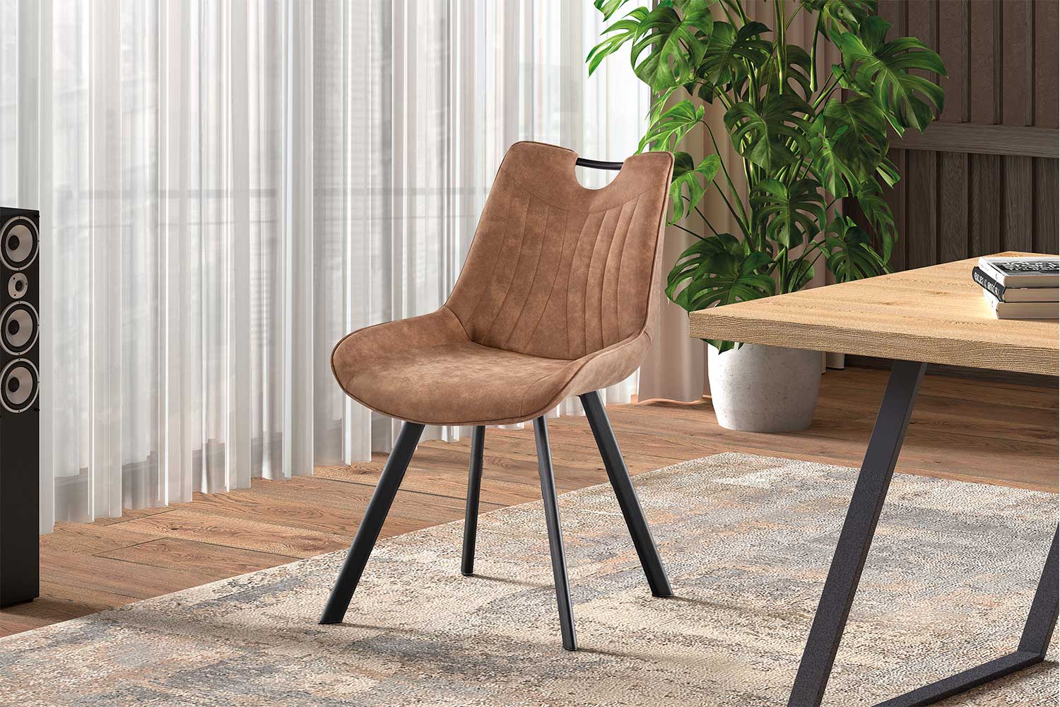 Chaise de salle à manger Paco - brun - Image 7