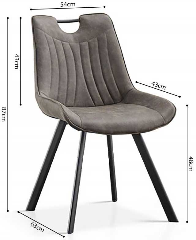 Chaise de salle à manger Paco - gris foncé - Image 2