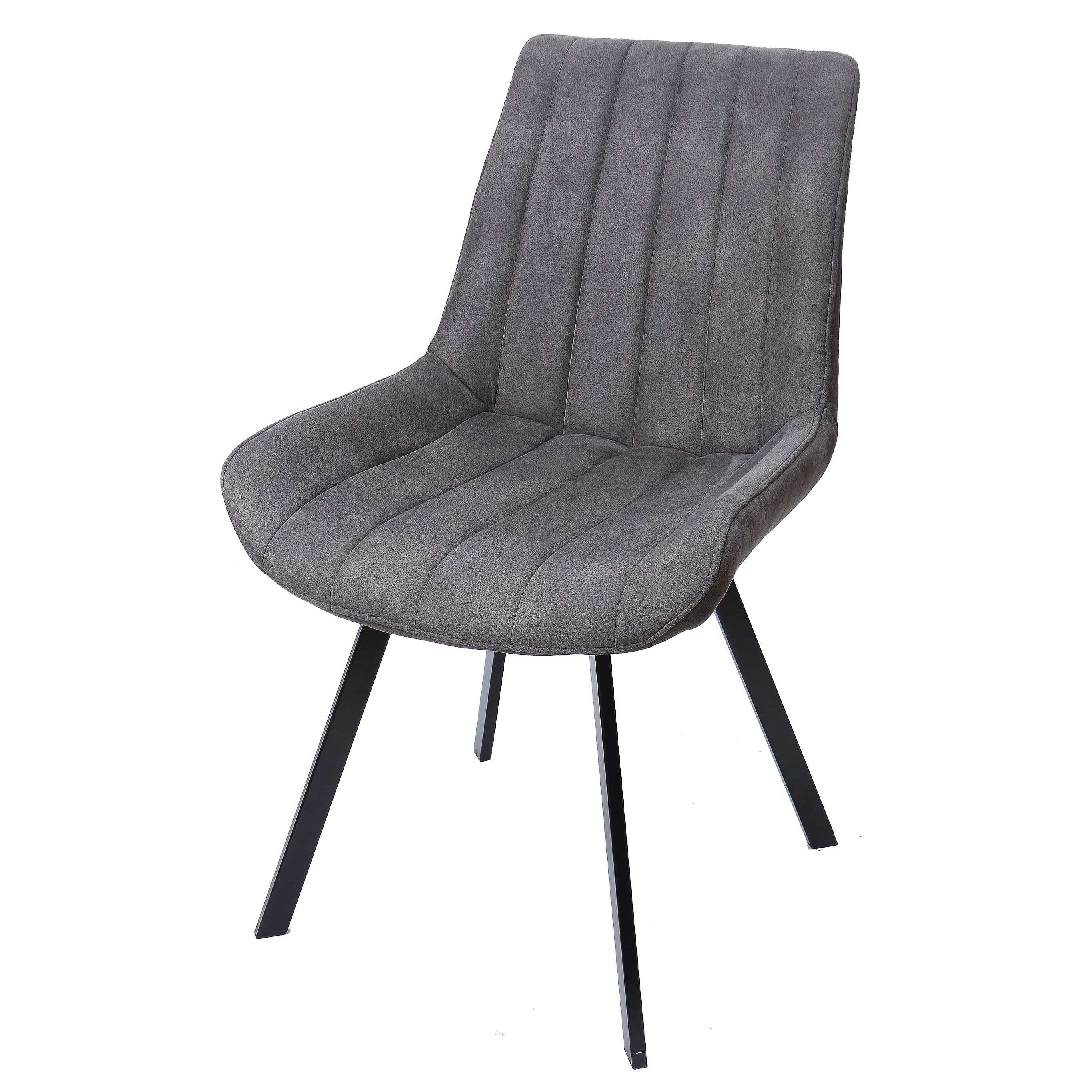 Chaise de salle à manger Phebe avec coutures - gris