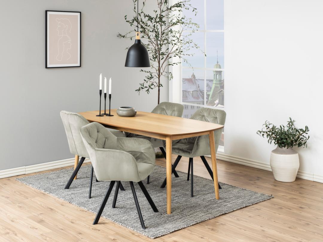 Chaise de salle à manger pivotante Levon - beige - Image 3