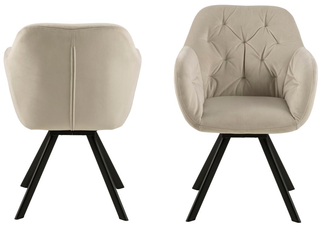 Chaise de salle à manger pivotante Levon - beige - Image 8