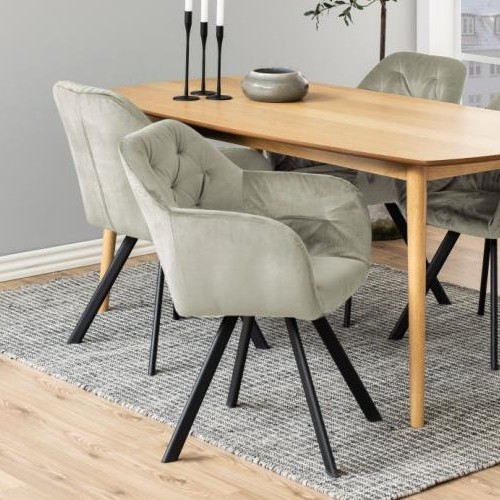 Chaise de salle à manger pivotante Levon - beige