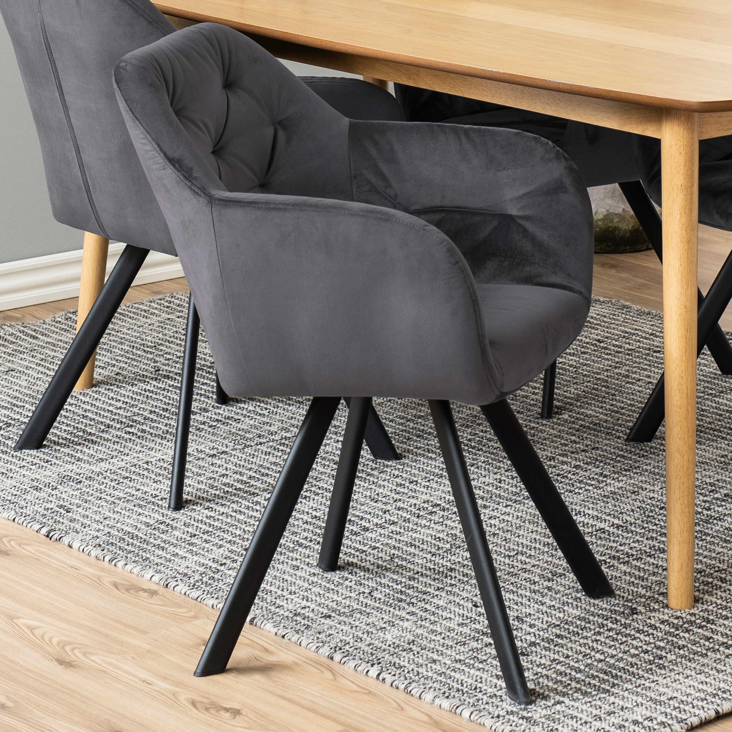 Chaise de salle à manger pivotante Lola - gris foncé