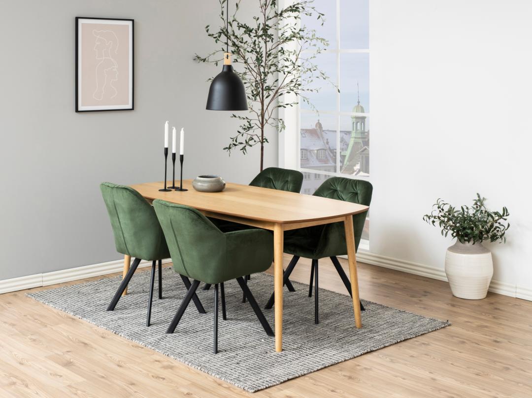 Chaise de salle à manger pivotante Lola - vert foncé - Image 5