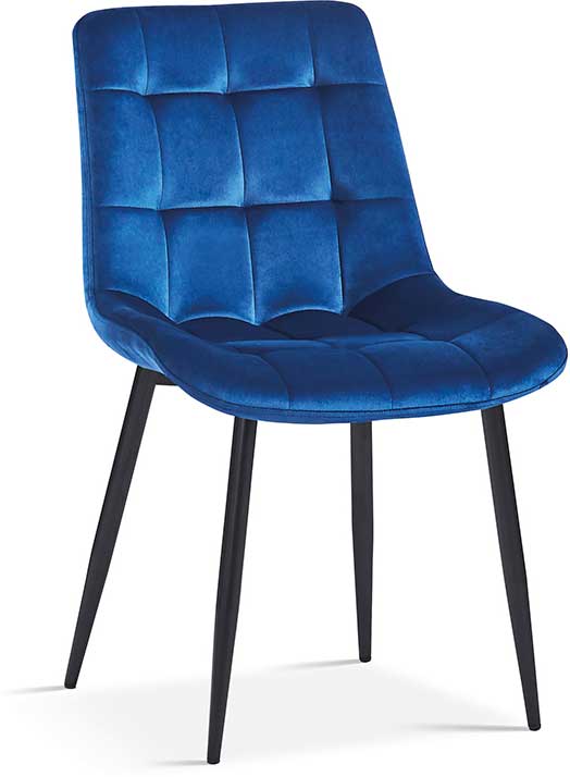 Chaise de salle à manger Tanja-velours bleu - Image 6