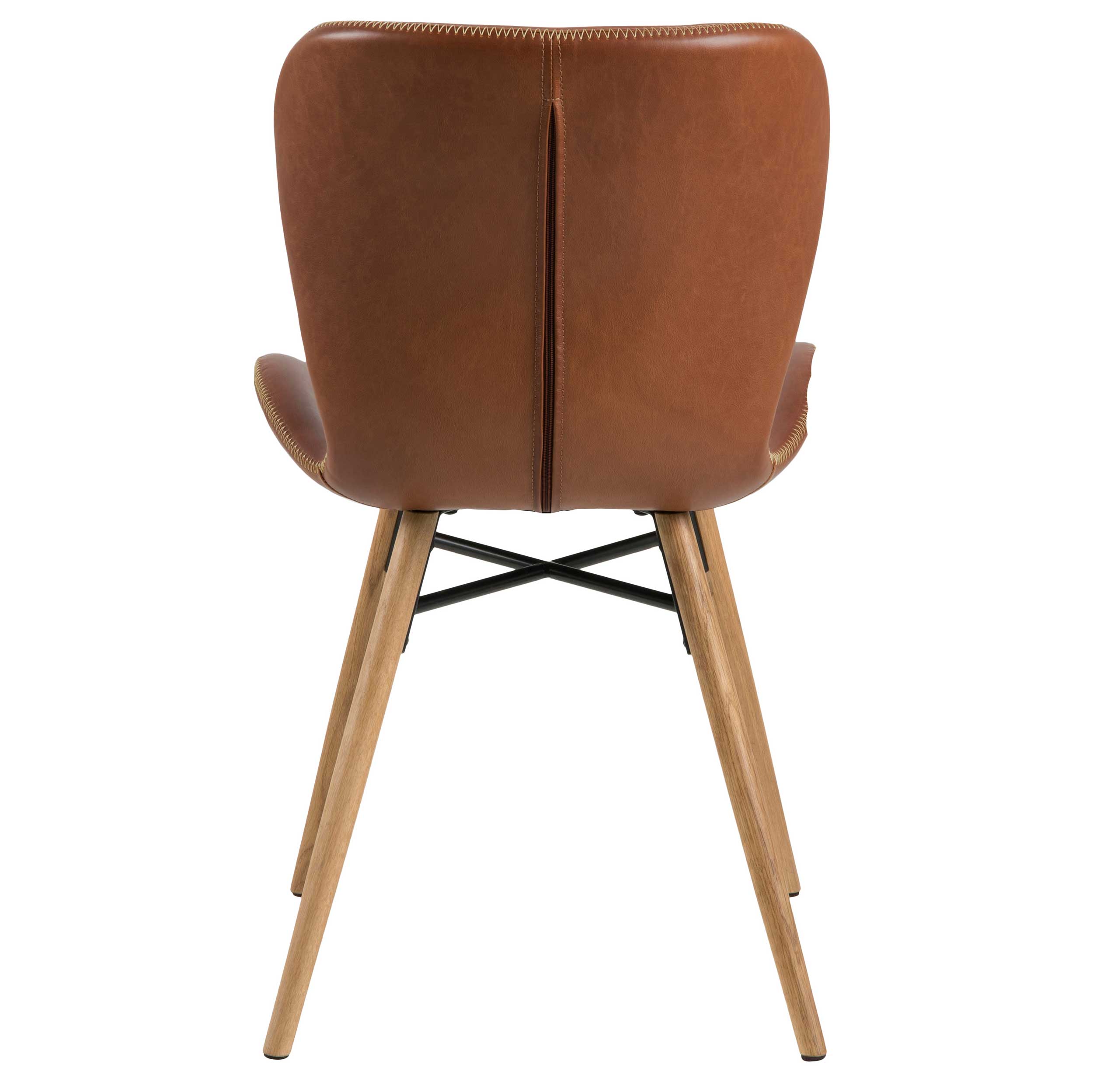 Chaise en similicuir Tilda avec pieds obliques - cognac/chêne - Image 5