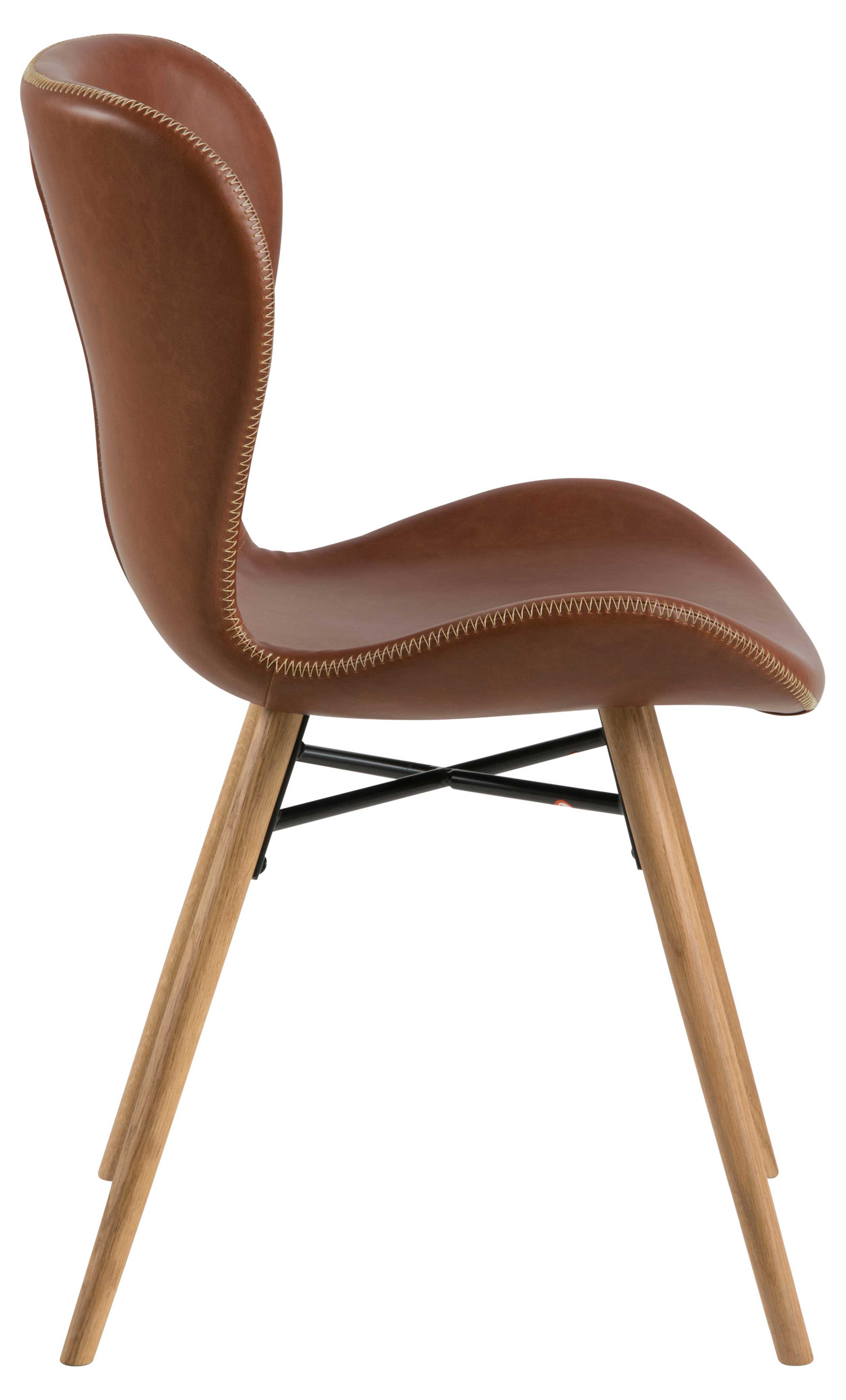 Chaise en similicuir Tilda avec pieds obliques - cognac/chêne - Image 7