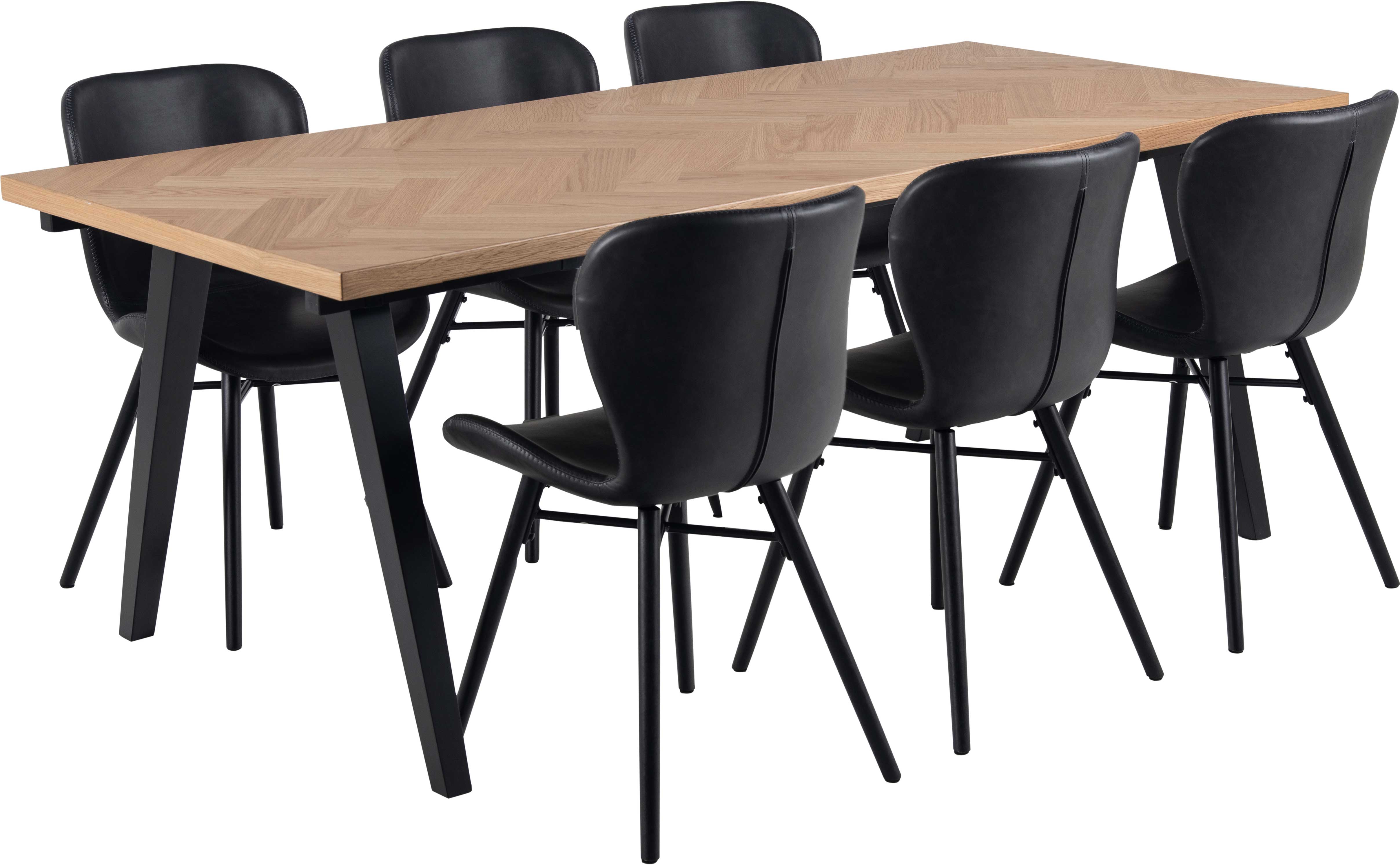 Chaise en similicuir Tilda avec pieds obliques - noir - Image 11