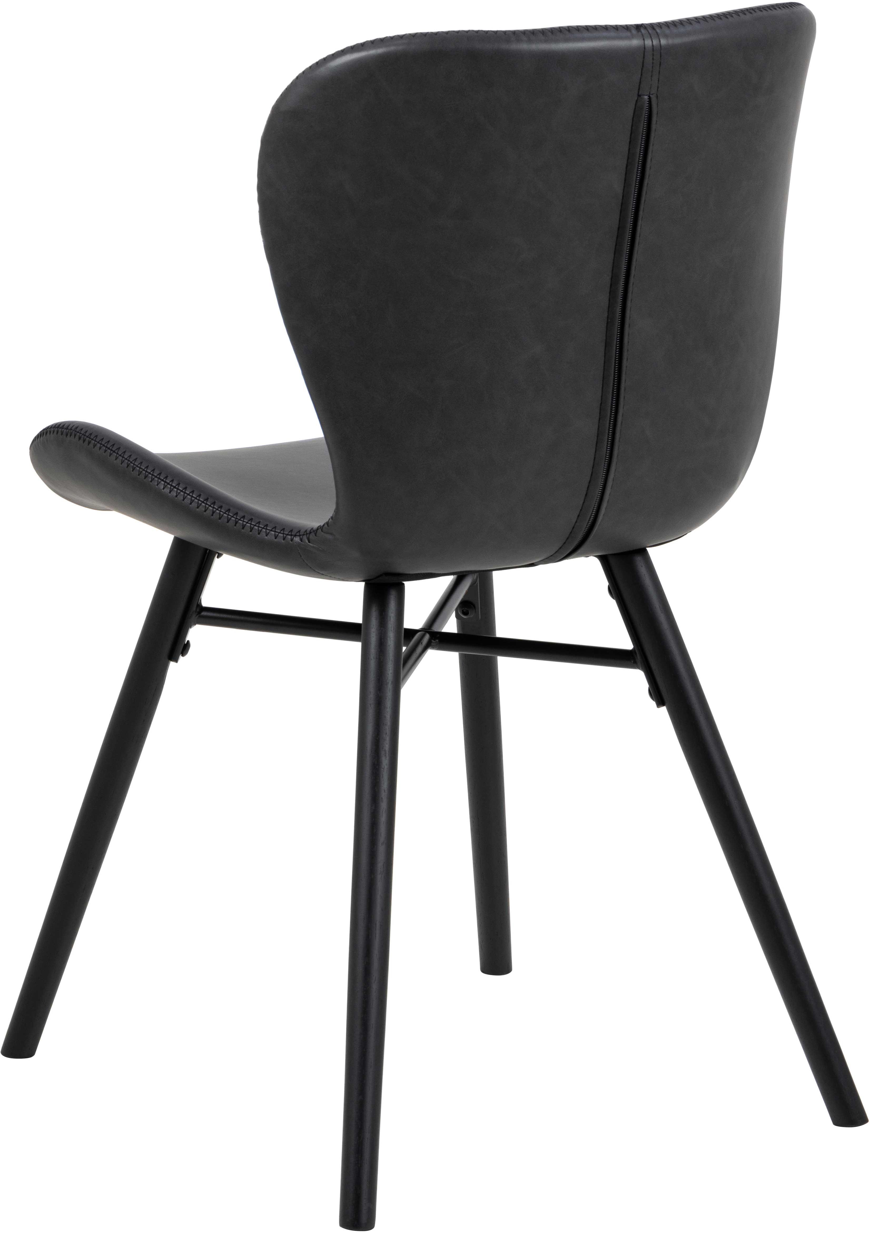 Chaise en similicuir Tilda avec pieds obliques - noir - Image 6