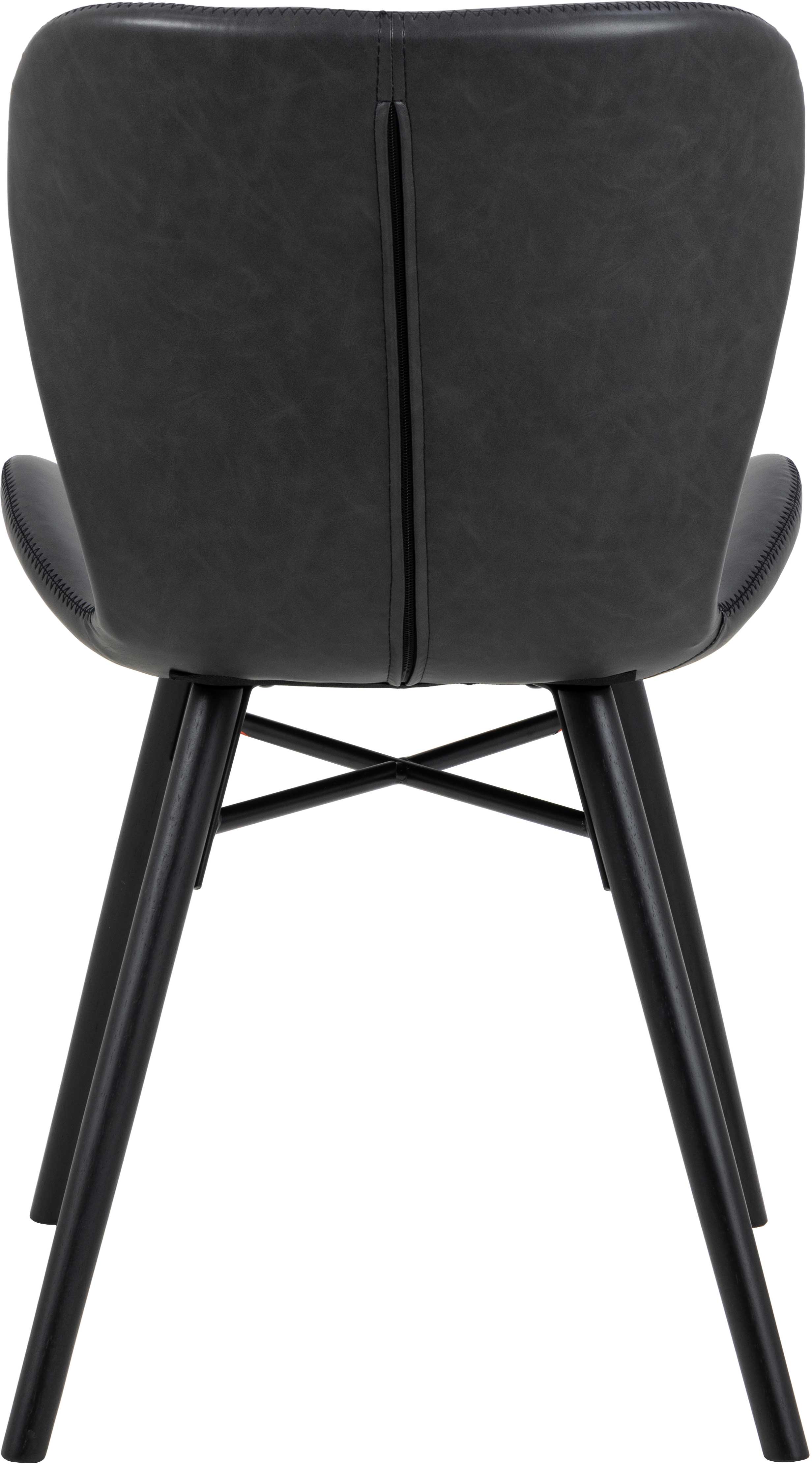 Chaise en similicuir Tilda avec pieds obliques - noir - Image 7