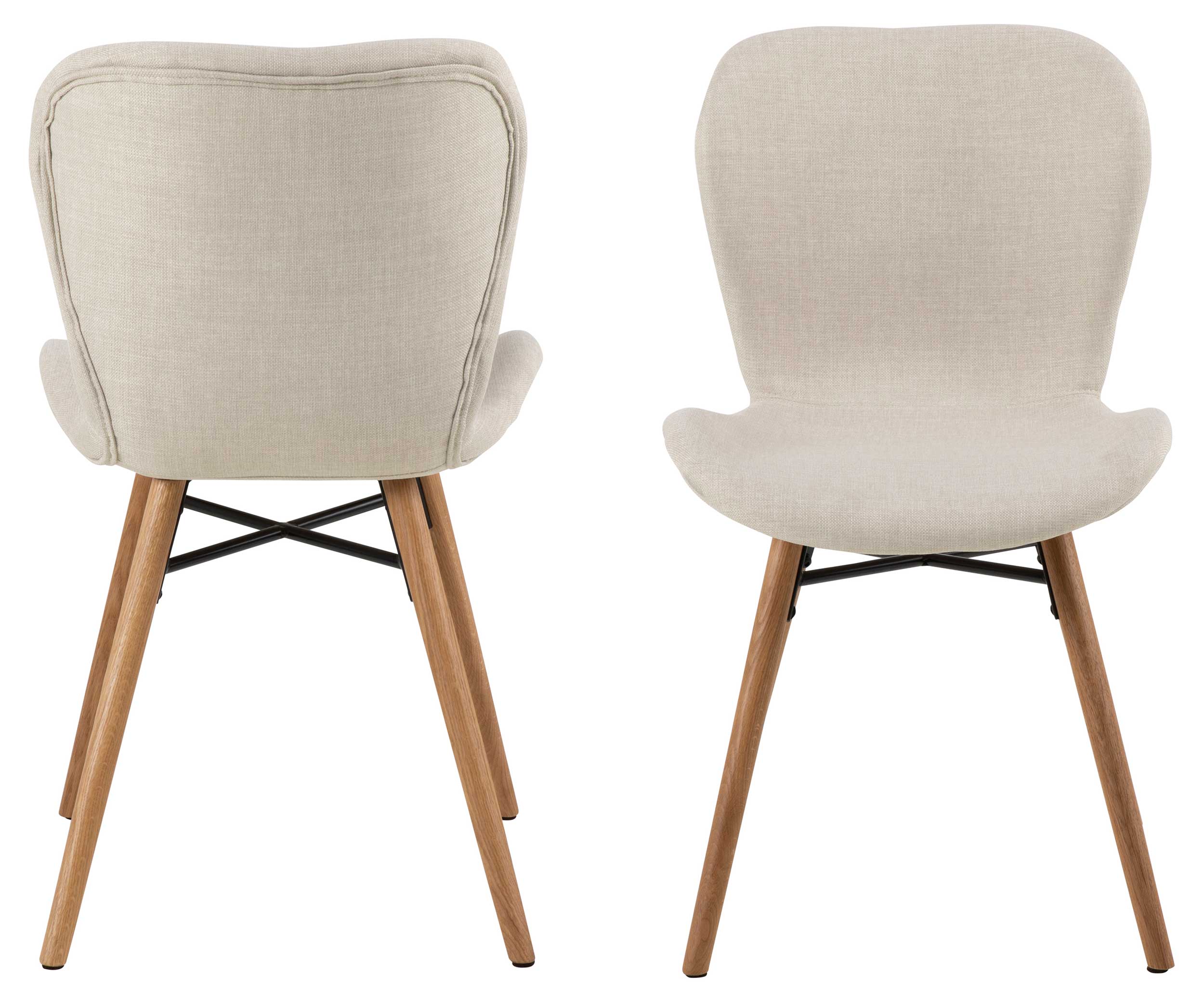 Chaise en tissu Tilda avec pieds obliques - sable/chêne - Image 8