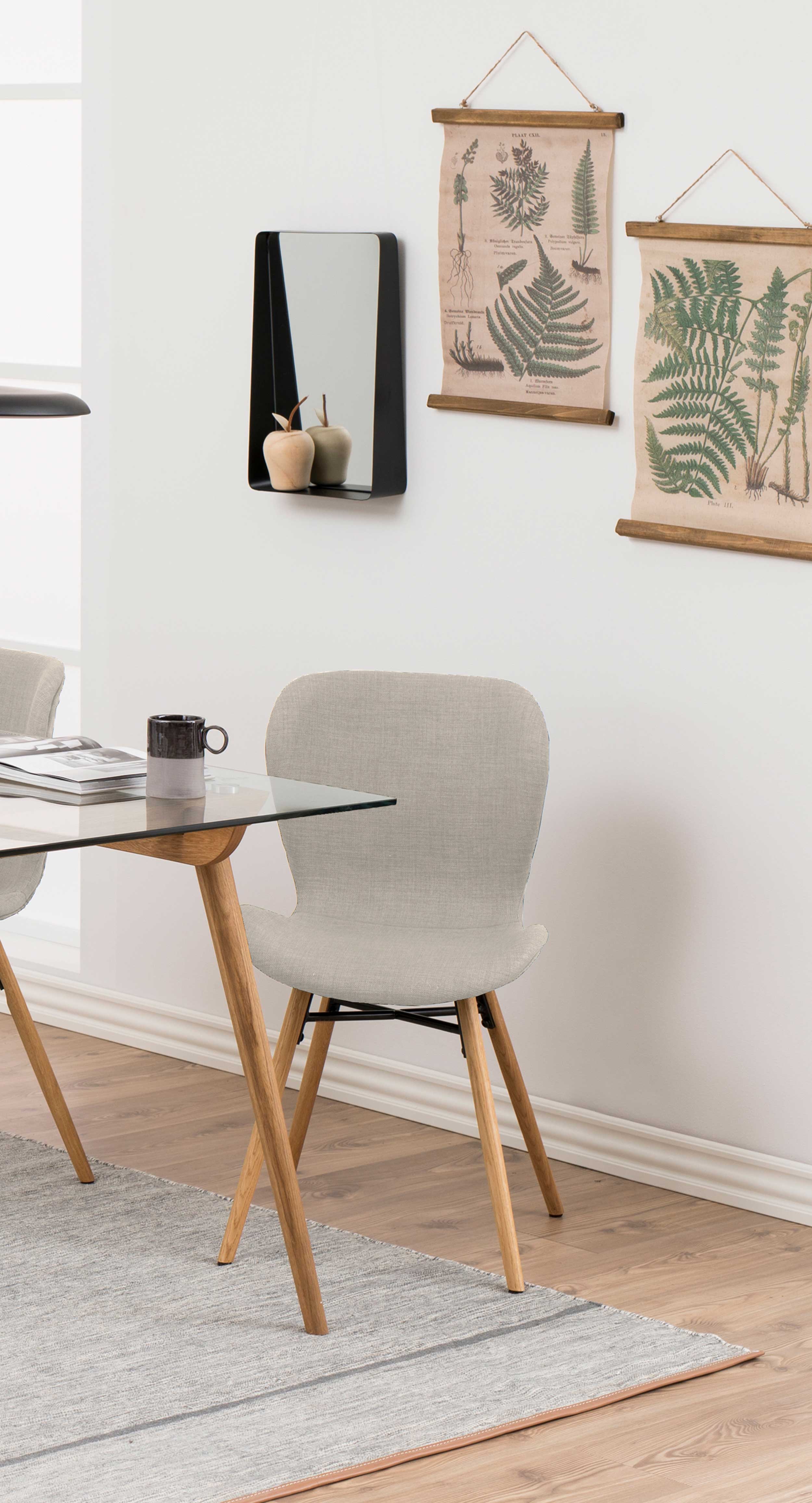 Chaise en tissu Tilda avec pieds obliques - sable/chêne - Image 9