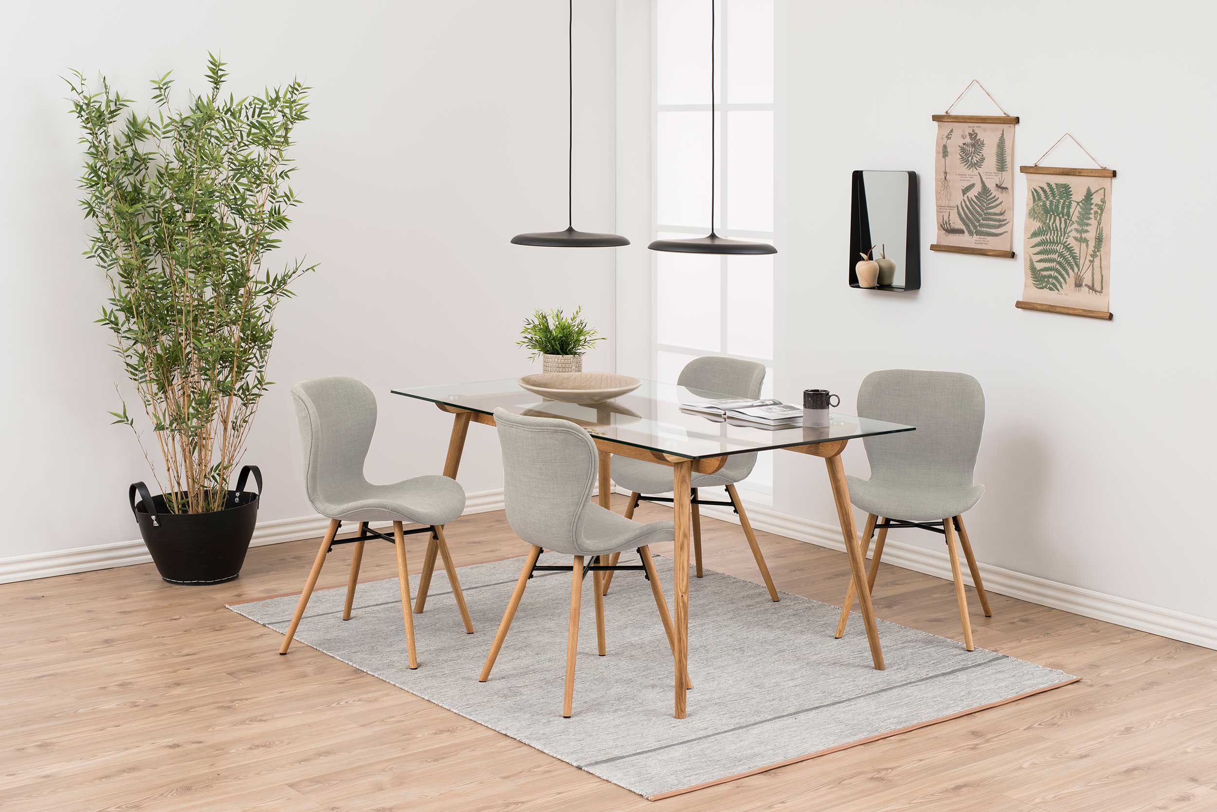 Chaise en tissu Tilda avec pieds obliques - sable/chêne - Image 10