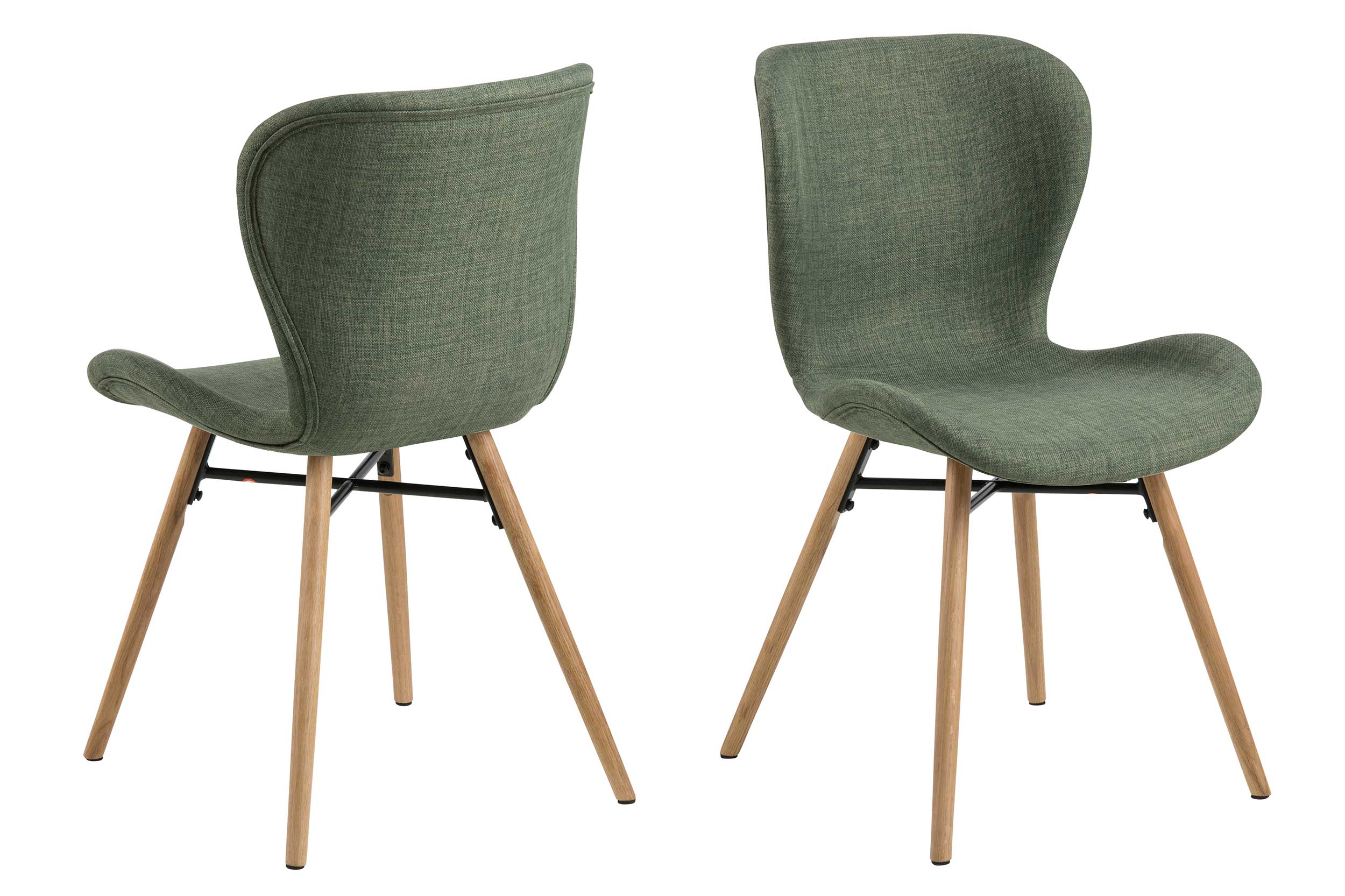 Chaise en tissu Tilda avec pieds obliques - vert/chêne - Image 9