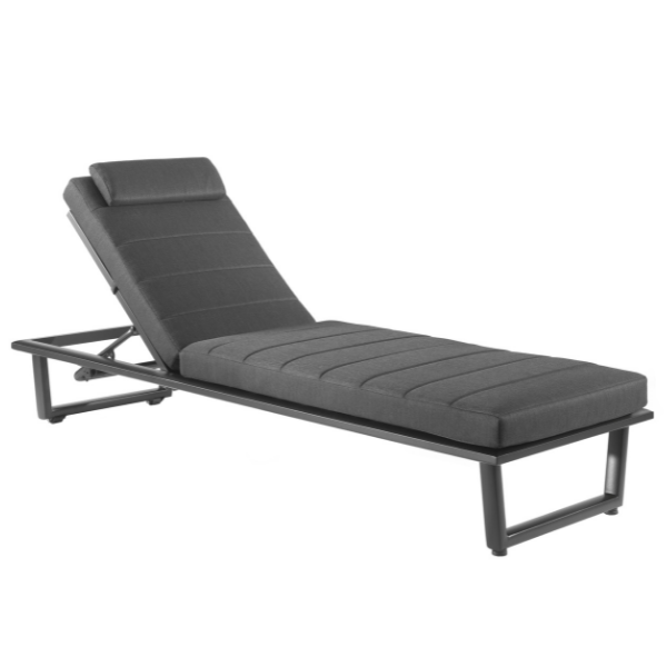 Chaise longue Alicante aluminium et oléfine - anthracite