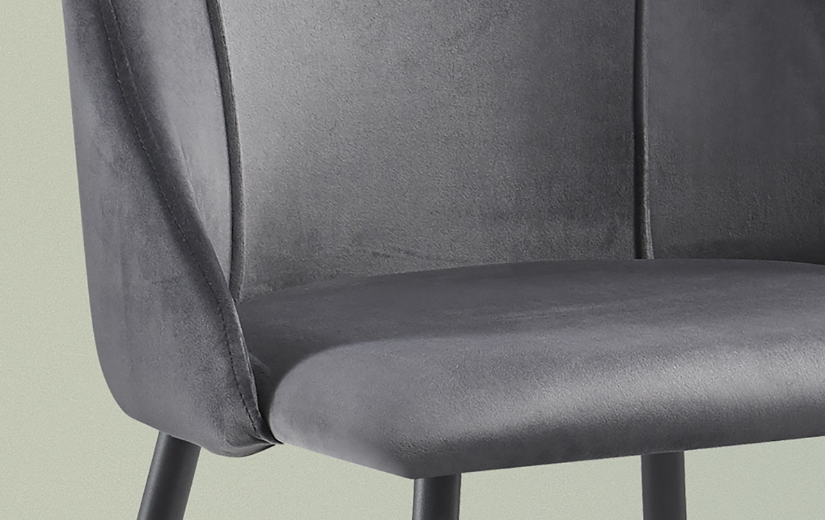 Chaise Maria velours - gris/noir - Image 4