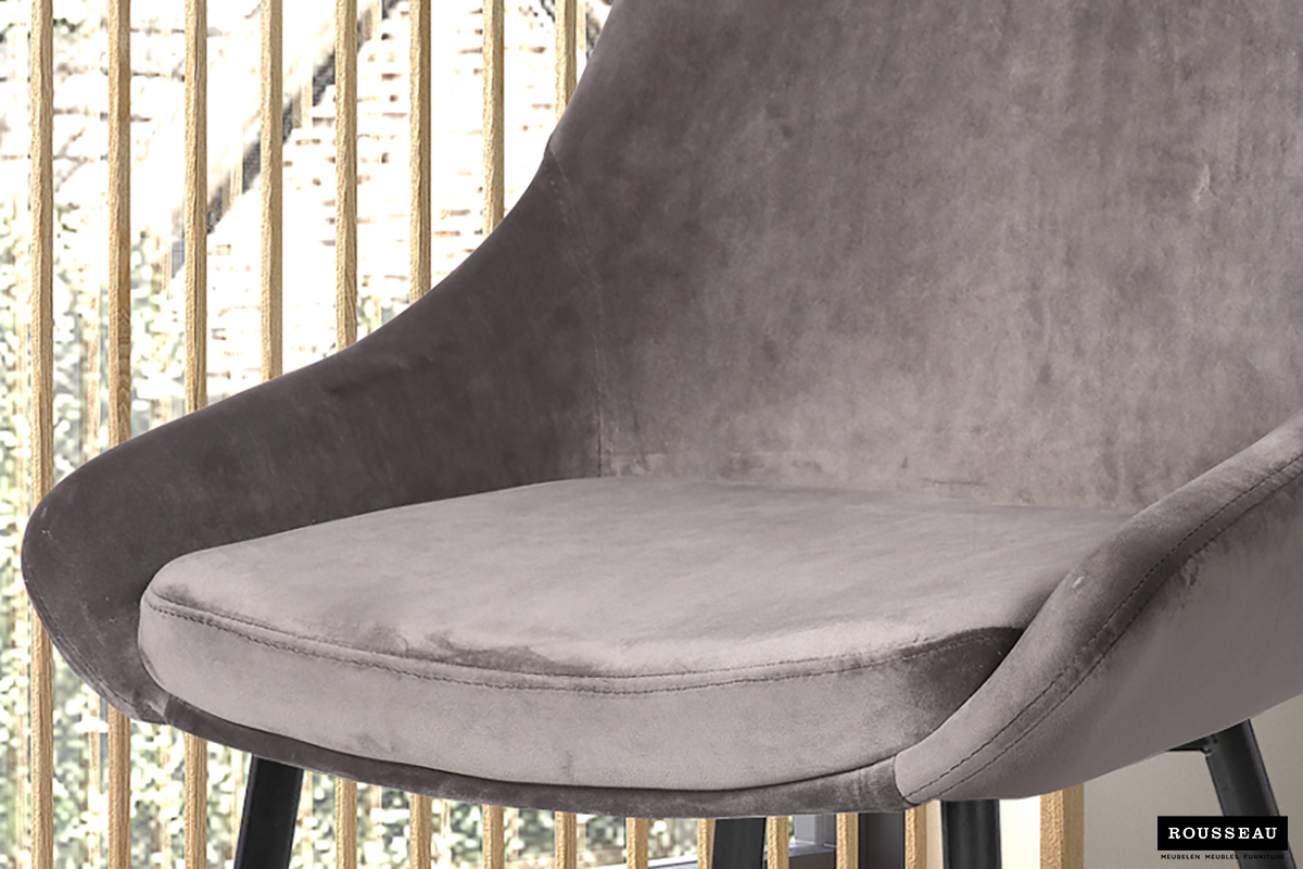 Chaise Mirano métal/velours - gris - Image 2