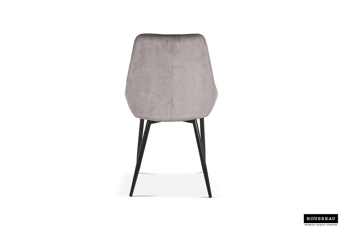 Chaise Mirano métal/velours - gris - Image 6