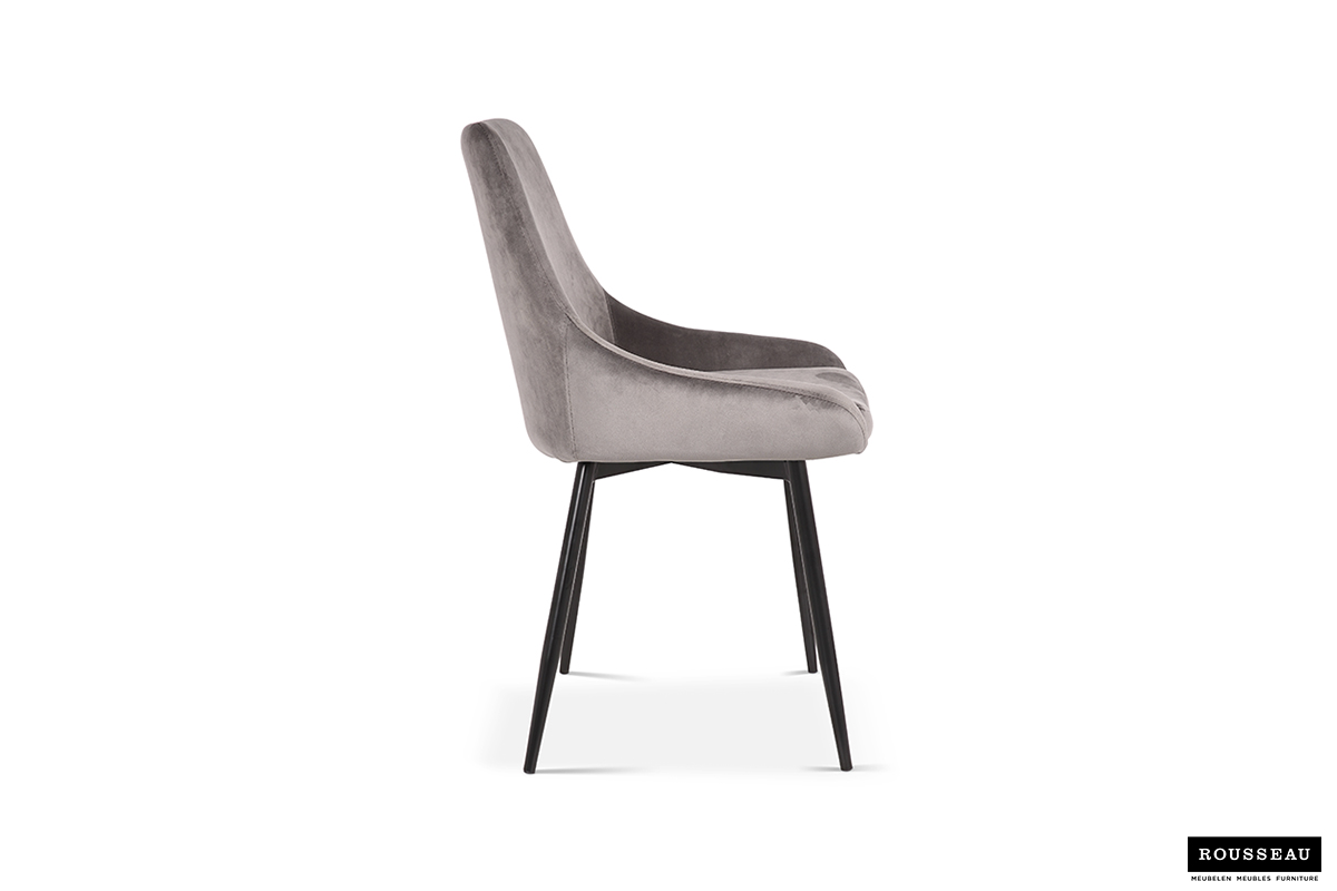 Chaise Mirano métal/velours - gris - Image 7
