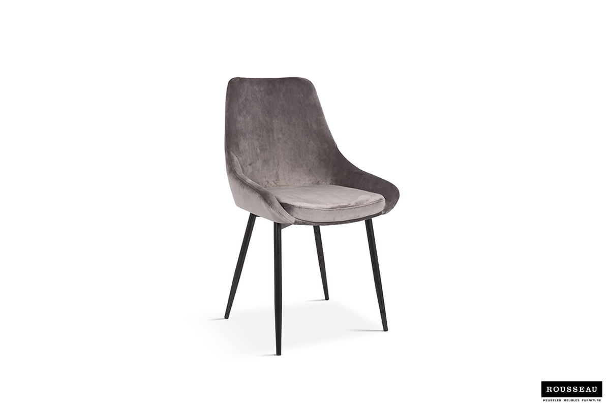 Chaise Mirano métal/velours - gris - Image 9