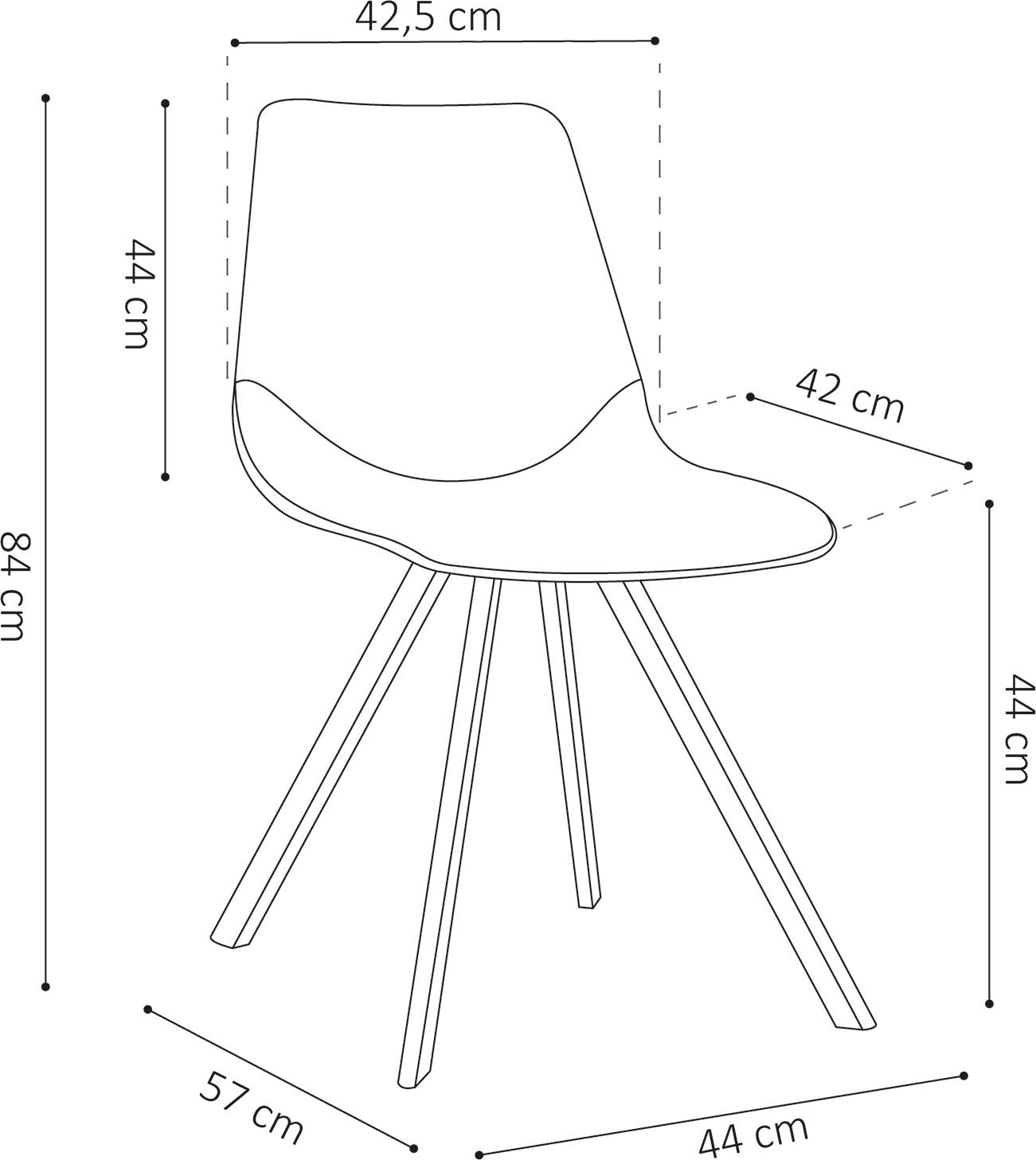 Chaise Norway - brun - Image 2