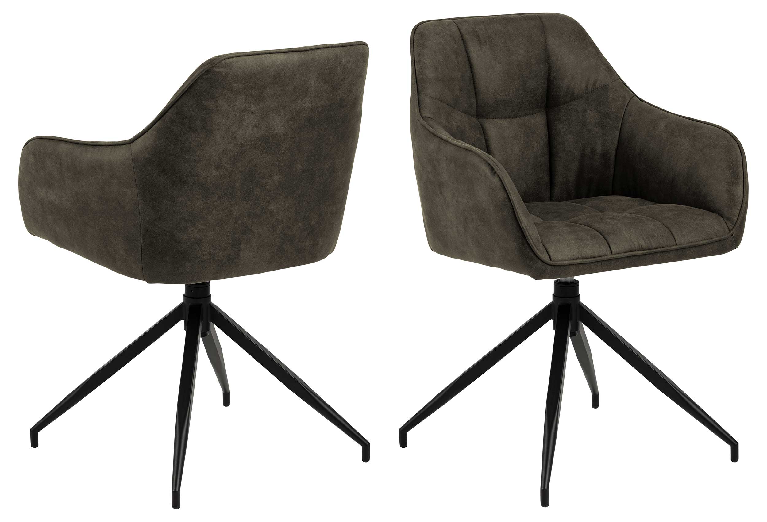 Chaise pivotante Birgen - vert olive - Image 4